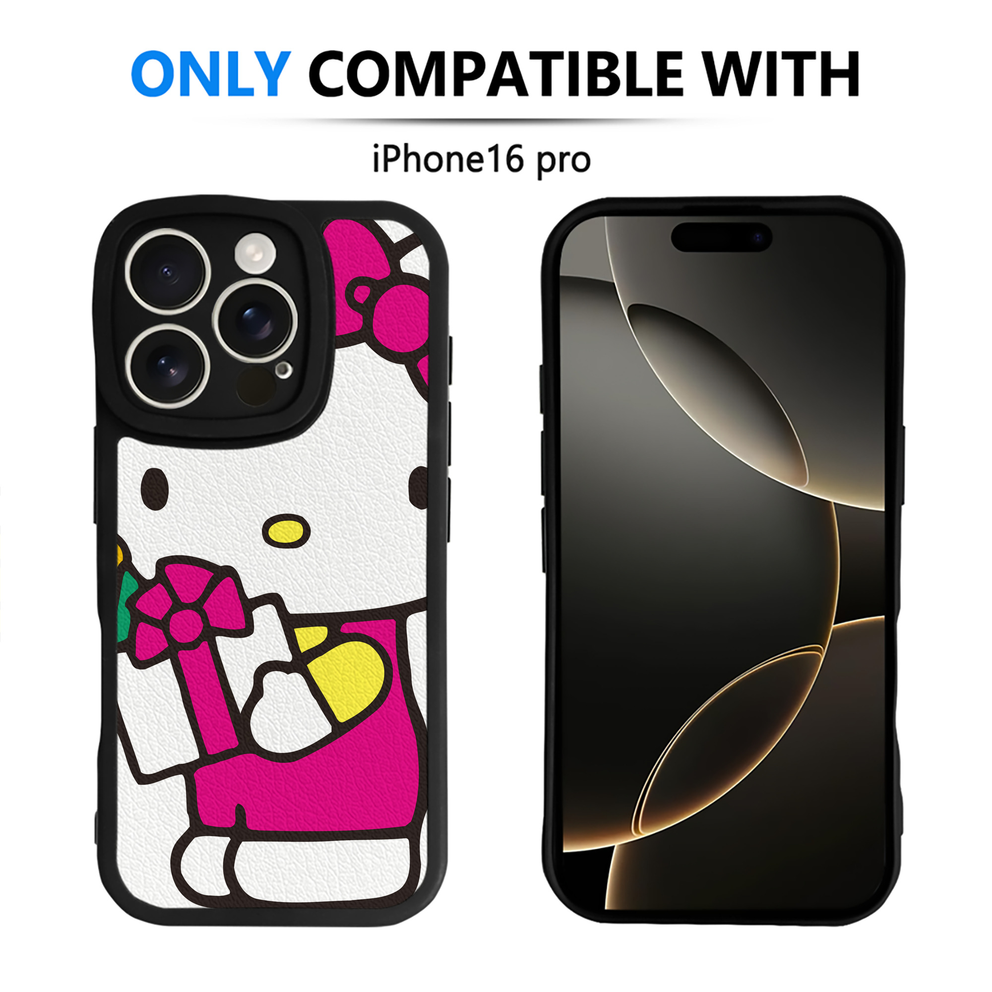 （画像用） Hello Kitty ハローキティ 【iPhone 16シリーズ対応】シリコンスマホケース（レザー調） 材質：シリコン